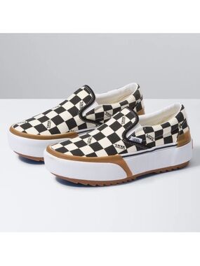 Vans Era Stacked Platform Slip-On in Checkerboard